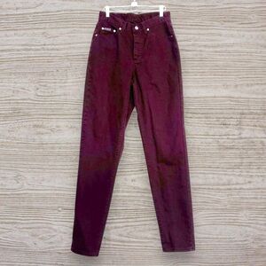 RIVETED by LEE Vintage 90s Burgundy High Waist 100% Cotton Denim Jeans Size 10 L